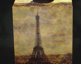 Paris Home Décor Tissue Box Cover of View Over Paris with Eiffel Tower - French Vintage Decor Style