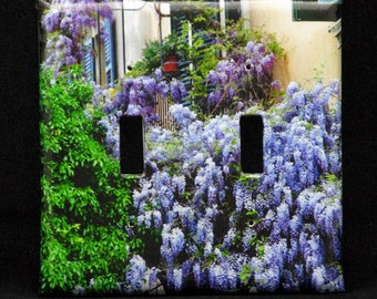 Double Switchplate Cover - Wisteria Climbing the Wall