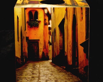 Tissue Box Cover Medieval Lane in Barga, Italy