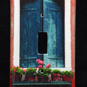 Single Switchplate Cover - Shutters and Flower Pots