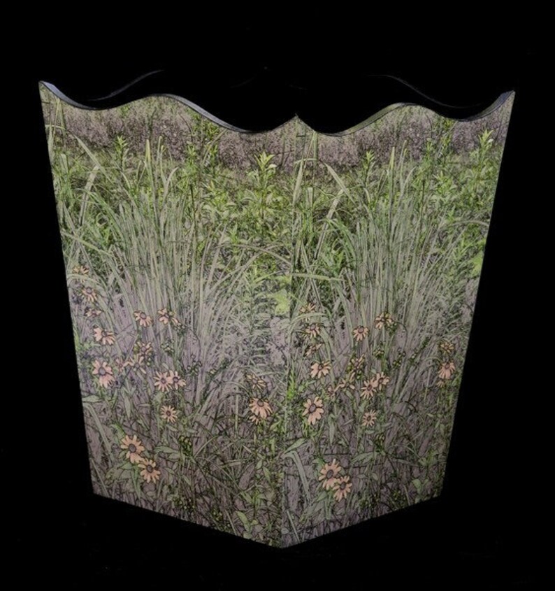 SET Wastebasket and Tissue Box Cover Arts and Crafts Style Etsy