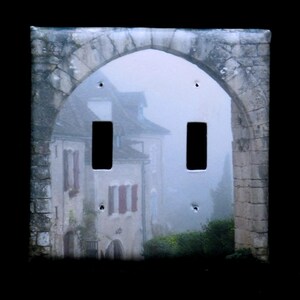 Double Switchplate Cover - Entry to St. Cirq in the Fog