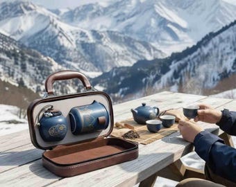 Portable Ceramic Tea Set with Handle – Travel Tea Ceremony