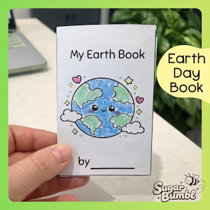 Earth Day Mini Book Printable | Kindergarten & 1st Grade Reading Activity | Earth Day Coloring Book | Digital Download