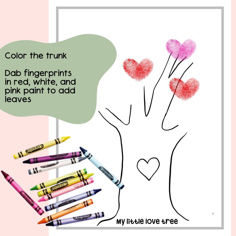 Valentine Tree Fingerprint Craft | Valentine’s Day Art for Kids ...