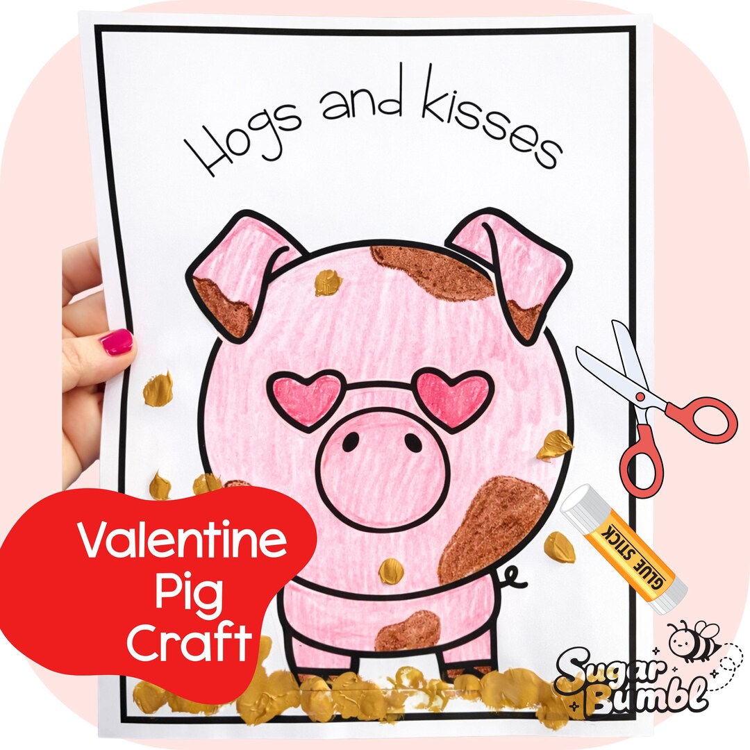 Hogs and Kisses Pig Craft | Valentine’s Day Preschool Craft | Toddler ...