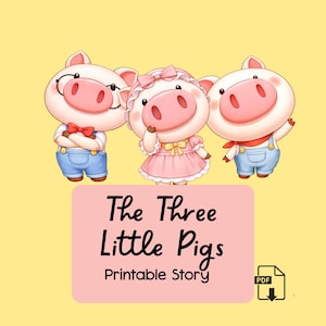 Three Little Pigs Felt Board Characters | Preschool Storytelling Set | Fairy Tale Sequencing Pieces | Printable Classroom Resource, Clipart