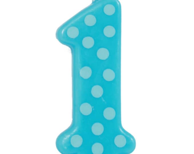 Blue Polka Dot Number 1 Candle Boys 1st Birthday Party 1 - Etsy