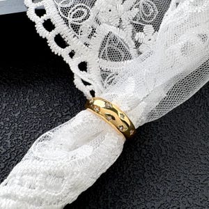 Anillo de oro y plata con forma de cúpula y estrellas, anillo apilable celestial