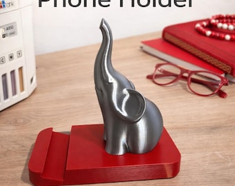Elephant Phone Holder | Desk Accessory | Red Phone Stand | Sorority Gift