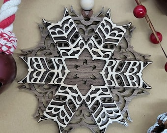 Personalized Name Ornament, Snowflake Christmas Tree Decoration, Unique Holiday Present