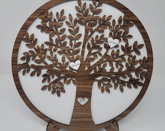 Personalized Wooden Family Tree, Keepsake Present