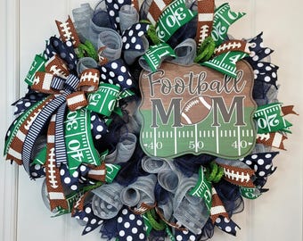 Football Wreath, Sports Fan Wreath, Game Day Door Decoration