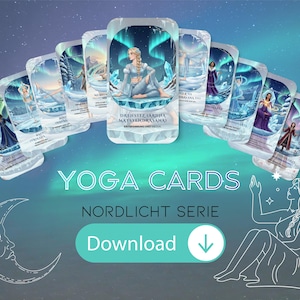 Nordlicht Yoga Karten Digital - Printable Affirmationskarten Winter - Achtsamkeit Set Sofort Download - Yoga Poster - Wellness Druckbar DIY