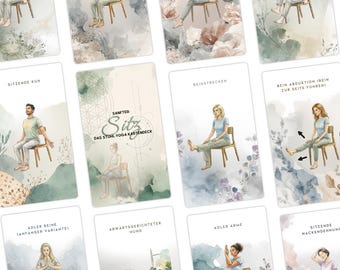 Set di carte per Yoga da seduti – Esercizi di yoga da seduti per anziani, principianti e per l'ufficio | Movimento dolce, rilassamento e consapevolezza senza tappetino