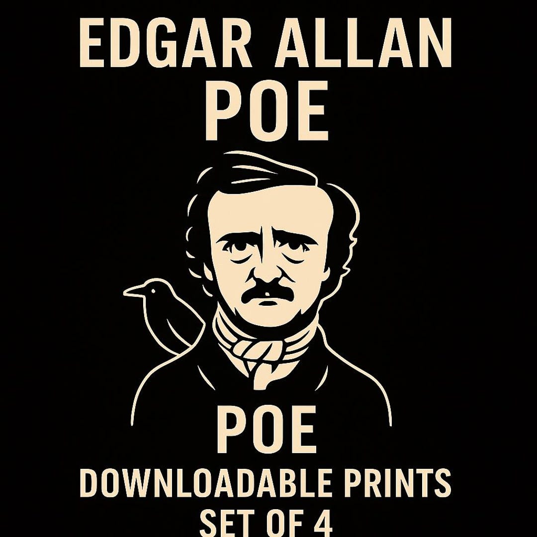 Four Pillars of Horror – EDGAR ALLAN POE Vintage 1950s Horror Art Print ...