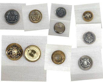 Brass Bronze Metal Shank Button Lion Crest Military Vintage Antique Buttons Priced Individually