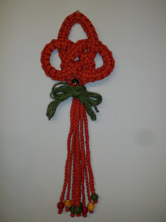 Items similar to LOVE KNOT Rust Macrame Wall Decoration on Etsy