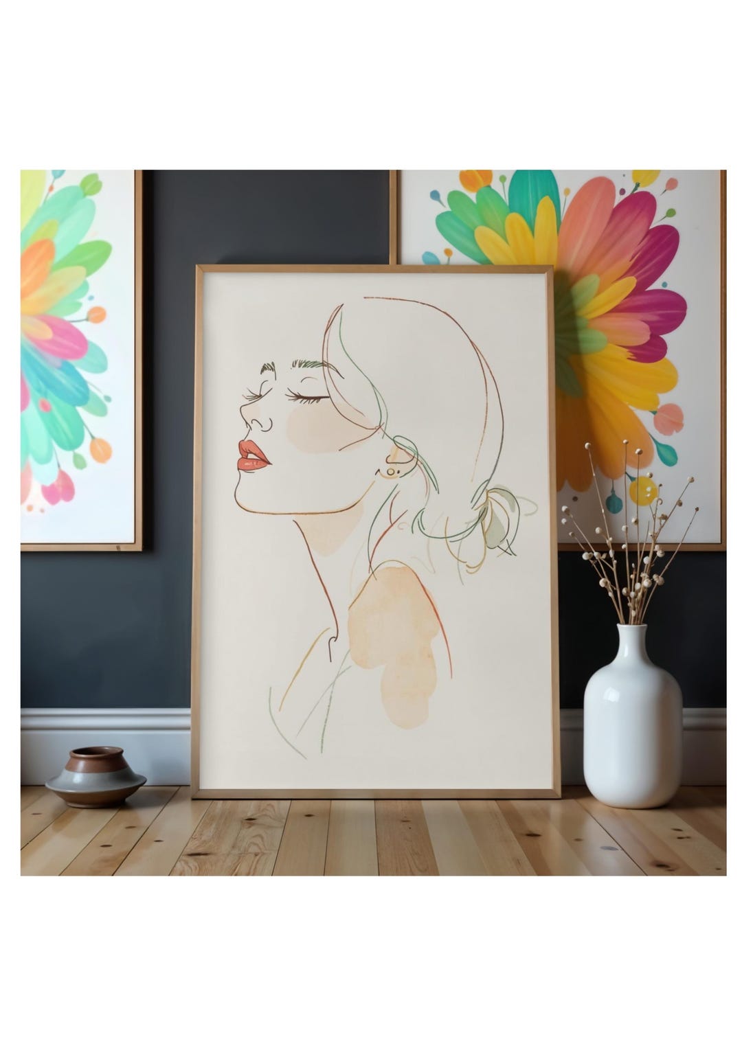 Minimalist Woman Line Art Printable • Elegant Female Wall Art • Modern ...