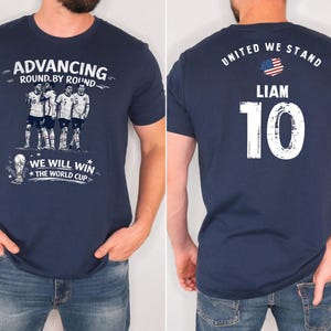 Personalized USA Soccer Shirt Bella Canvas 3001 Custom Name Number Tee