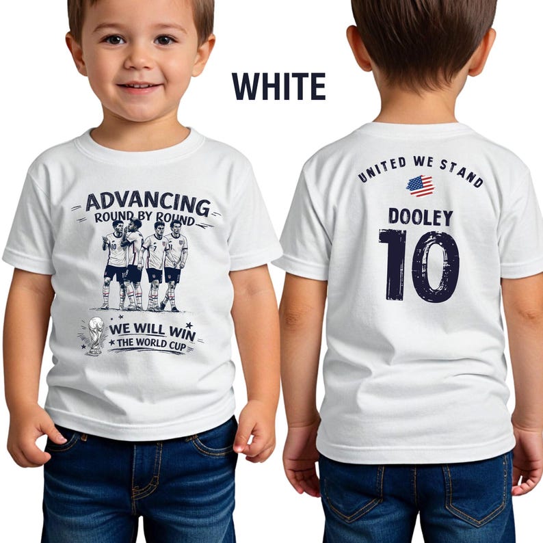Matching Family USA Soccer Shirts for Father and Son.