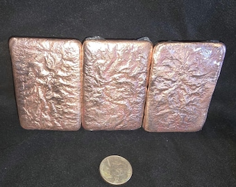 3 x 16 oz (1 pound each - 3 pounds total) Hand Poured .999 Copper Bars (Set of Three 1 Pound Bars) – Rustic Bullion Bars, Made in USA