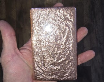 5 Pound (80 oz) Hand Poured .999 Fine Copper Bar. Rustic Copper Bars.