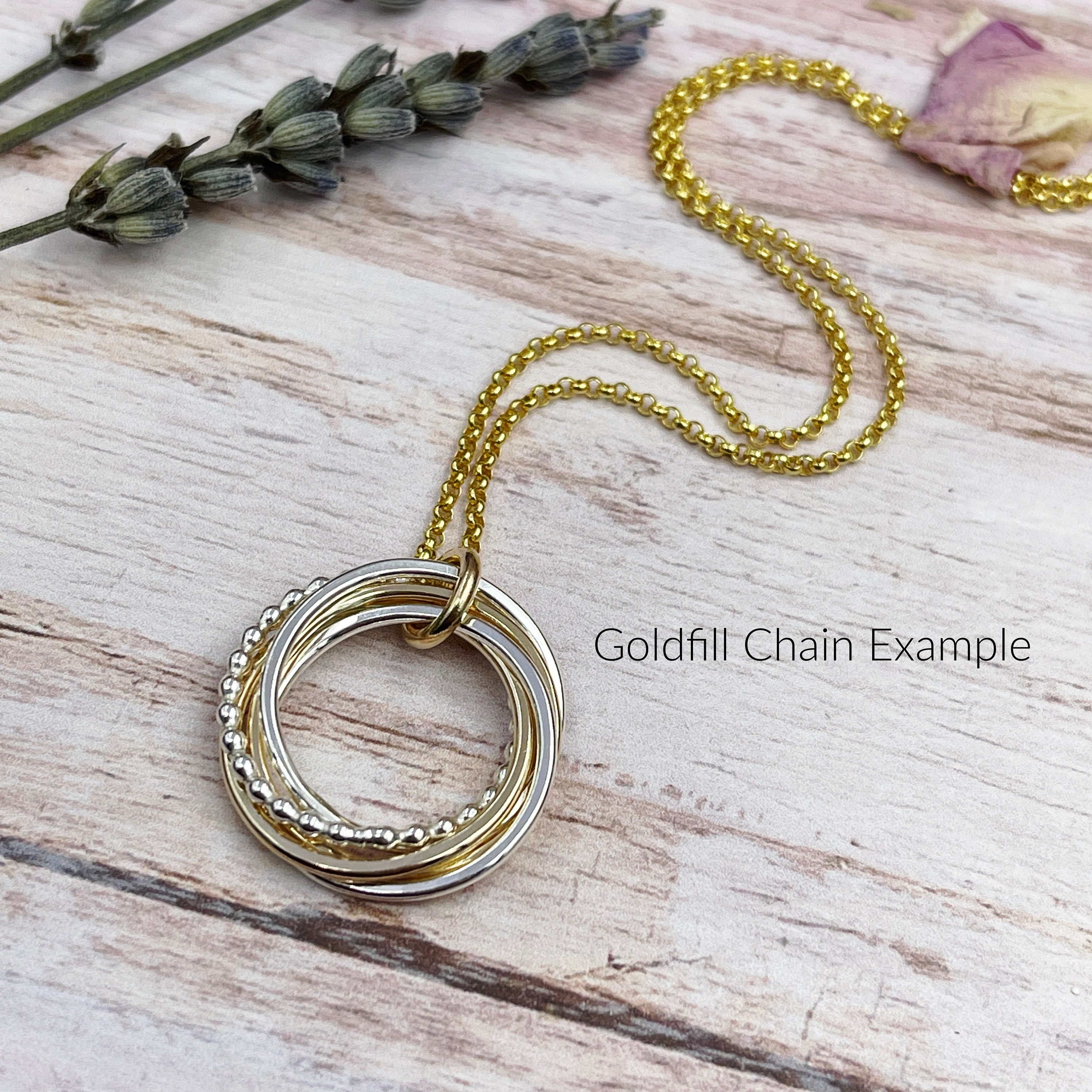 7 Rings Necklace Interlocking Rings 