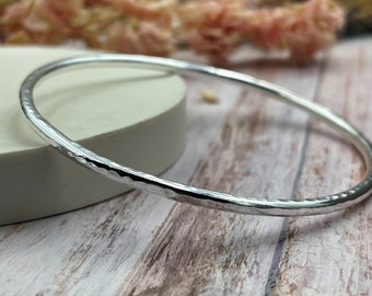 Sterling Silver Textured Bangle