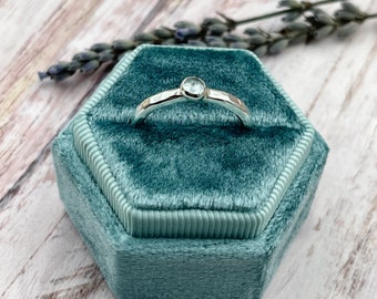 Blue Topaz Ring, Birthstone Ring, Sky Blue Topaz Gemstone, Stacking Rings,  Gemstone Rings