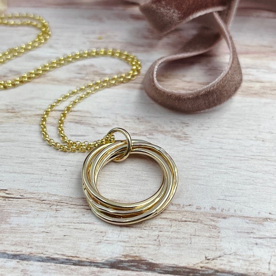 de de 5 anillos entrelazados collar - Etsy México