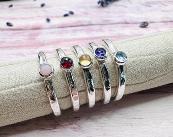 Blauer Topas Ring, Edelstein Ring, Himmelblau Topas Ring, Stapelringe, Edelstein Ringe