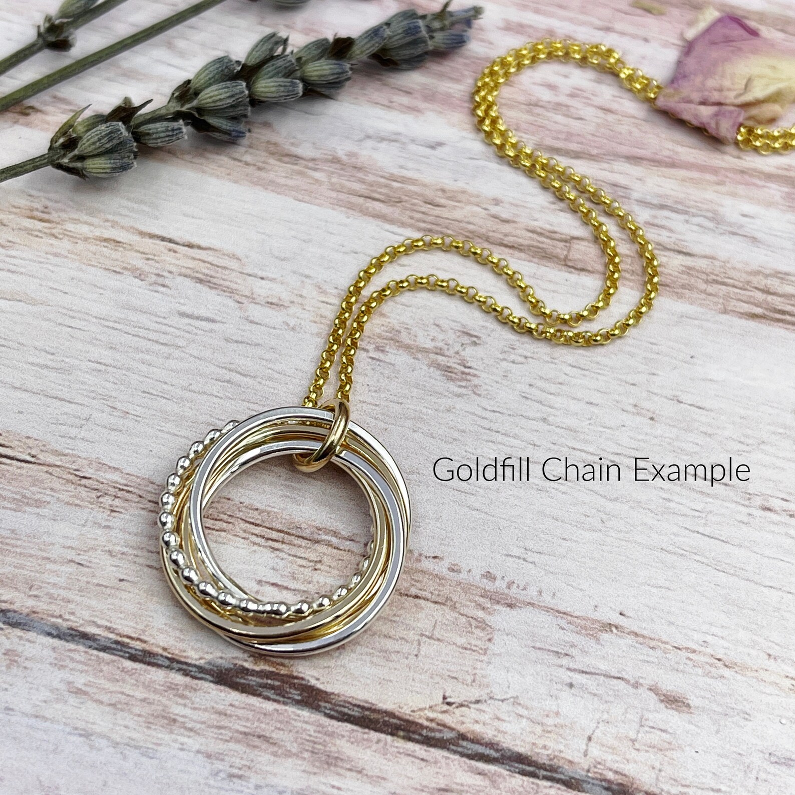 Interlinking 8 Rings 8 Rings Necklace, Interlocking Rings, 80th Birthday Necklace, Silver ...