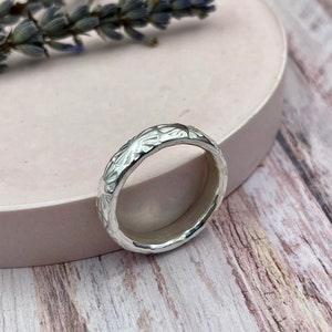 The New Sun Ring, solid sterling ring, patterned ring, new day ring, wide ring