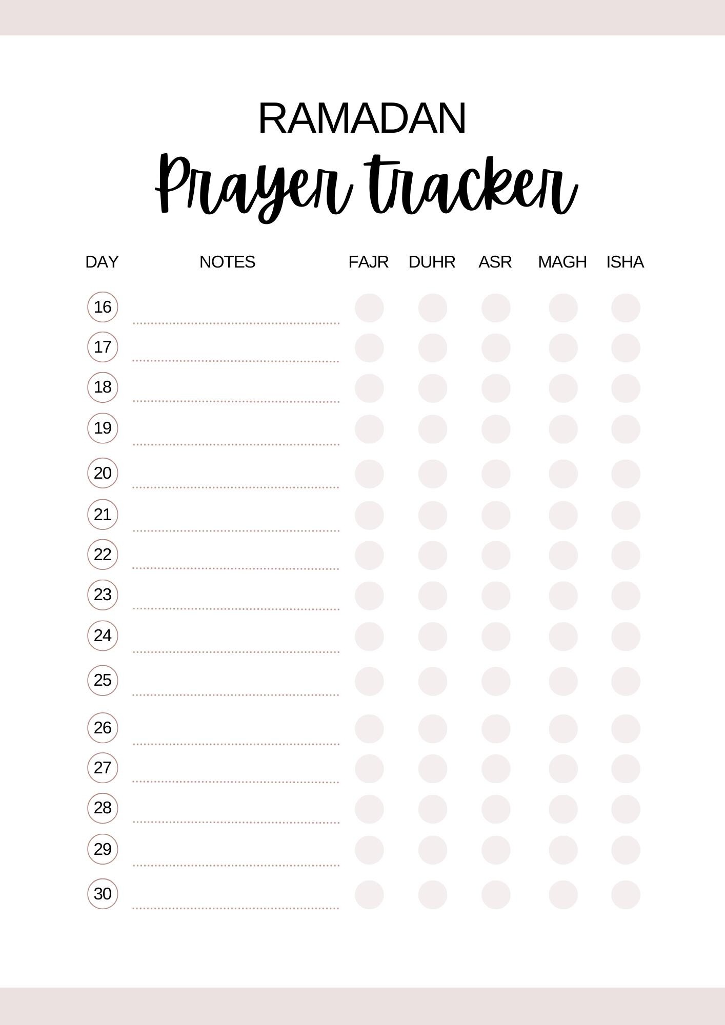 Ramadan Prayer Tracker Printable | Islamic Worship Planner | Prayer ...