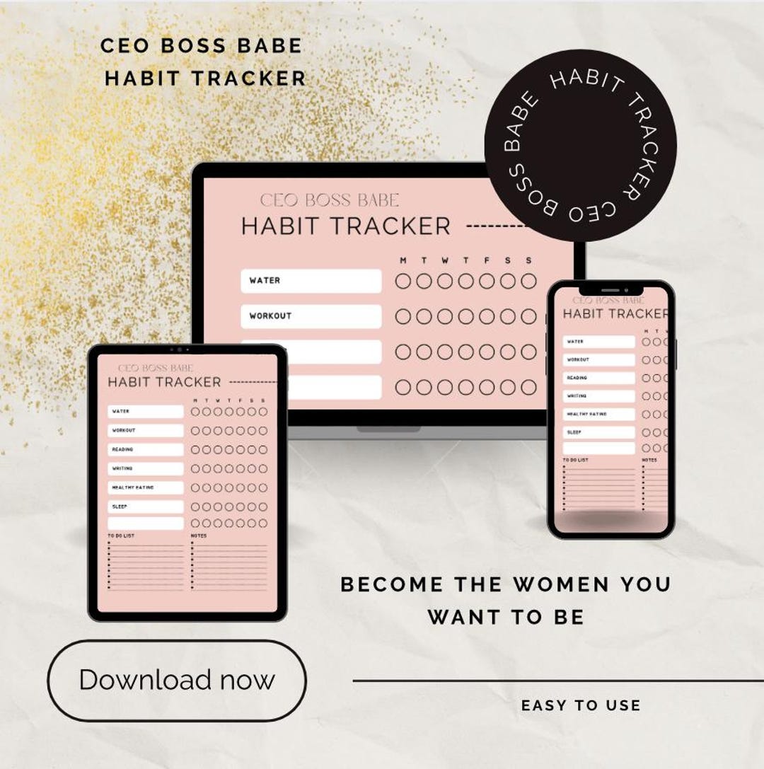 Tracker Ceo CEO Boss Babe Habit Tracker | CEO Planner Insert | Productivity ...