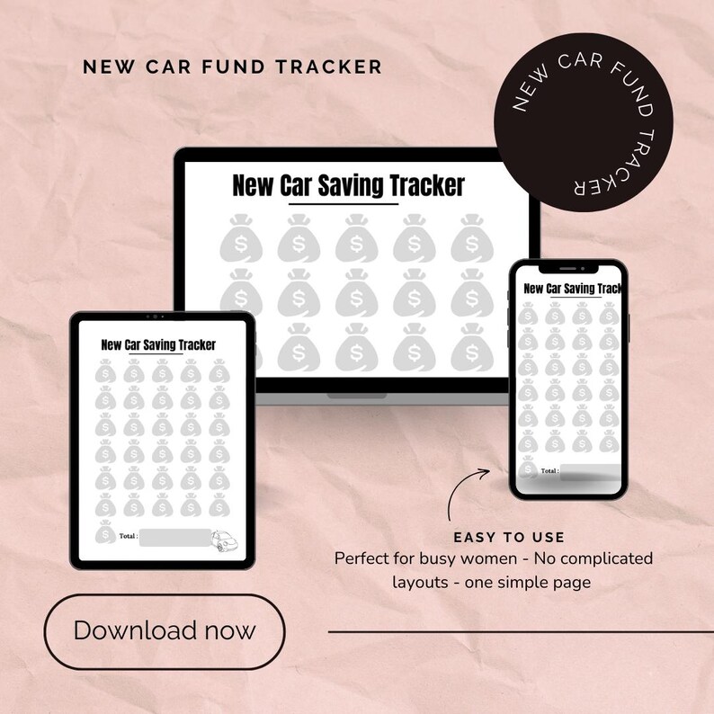 New Car Fund Tracker Printable | Car Savings Challenge | Digital ...