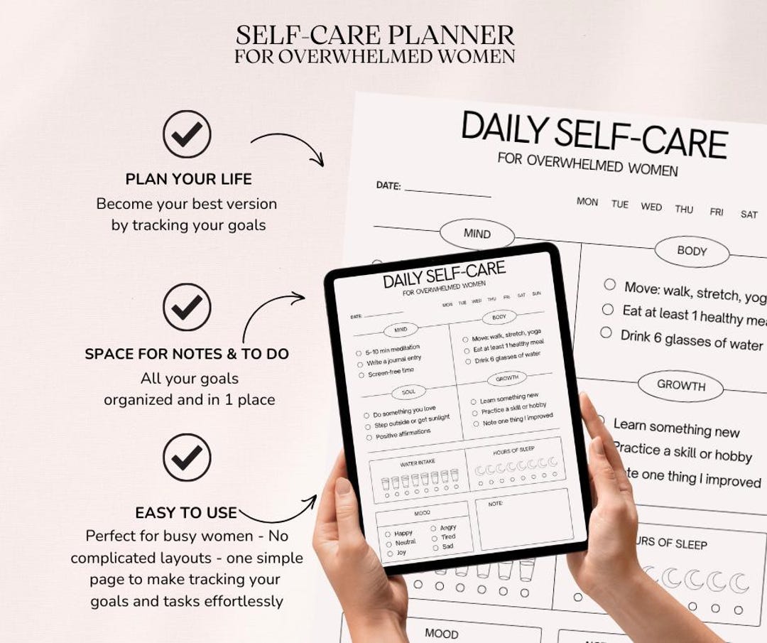 Self Care Planner for Overwhelmed Women | Gentle Reset Printable PDF - Etsy