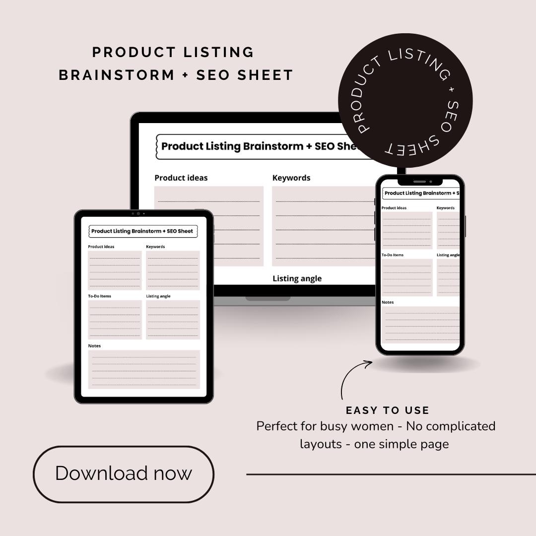 Product Listing Brainstorm Printable | Etsy SEO Keyword Planner & Idea ...