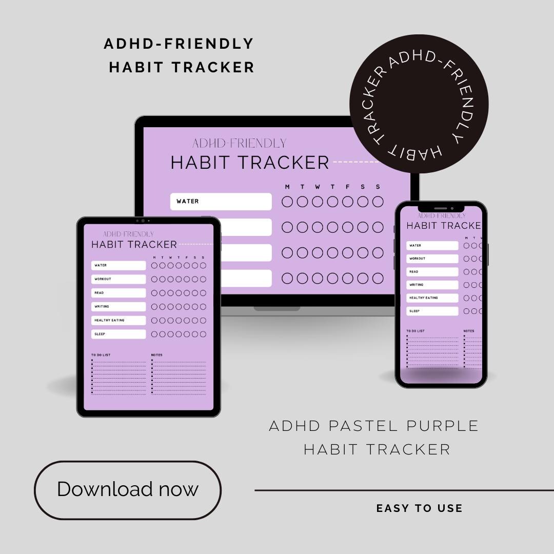 Pastel Purple ADHD Planner | Easy Layout | Minimal Focus Planner for ...