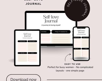 Self Love Journal Printable | Daily Reflection Pages | Mindful Wellness PDF