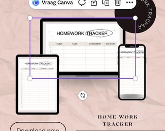 Student Study Planner | Homework Tracker PDF | School Planner | Assignment Printable | Instant Download