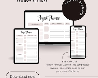 Projektplanung Printable | Arbeitsblatt zur Aufgabenstruktur | Einfaches Projekt PDF