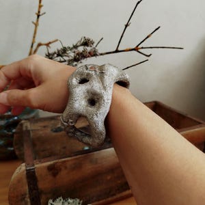 Handmade Polymer Clay Cuff Bracelet, OOAK Statement Bracelet, Rustic Fantasy Jewelry, Organic Artisan Wrist Cuff, Wearable Art Gift