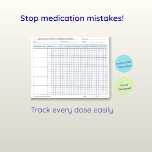 Medication Administration Record | Daily Log for Caregivers (PDF Download)