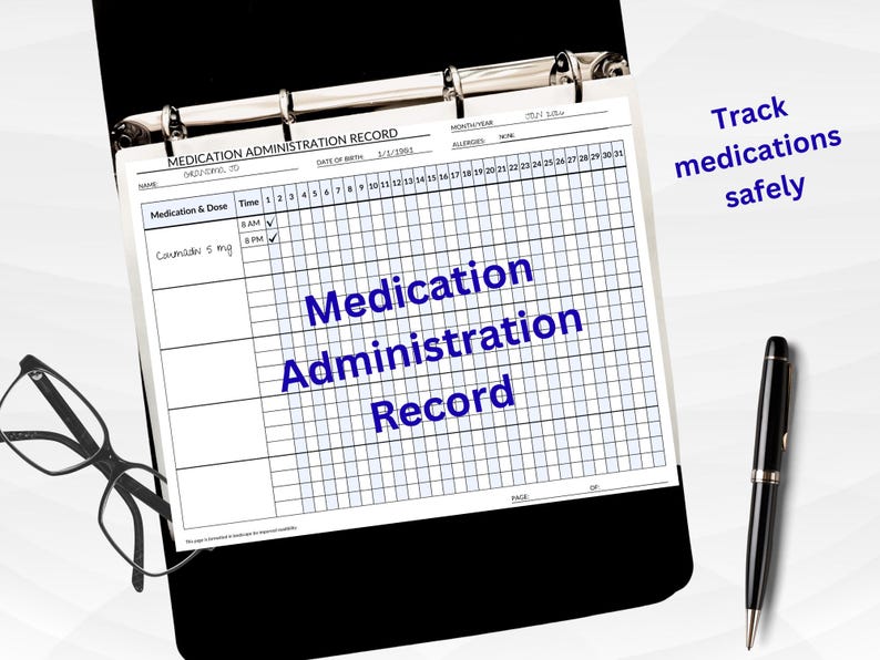 Medication Administration Record | Daily Log for Caregivers (PDF ...