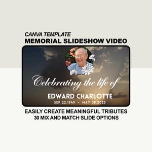 Modèle de diaporama de funérailles Heaven Sky pour homme | À la douce mémoire | Programme commémoratif | Trauer-Diashow-Vorlage | 30 diapositives (modifiables sur toile)