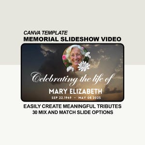 Modèle de diaporama pour funérailles Heaven Sky pour femme | À la douce mémoire | Programme commémoratif | Trauer-Diashow-Vorlage | 30 diapositives (modifiables sur toile)