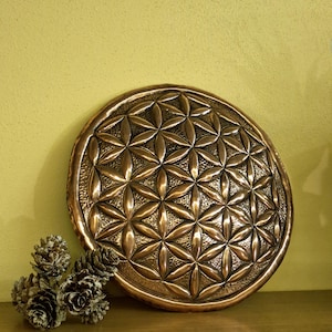 Flower of Life Wall Art - Handcrafted Embossed & Chased Copper
