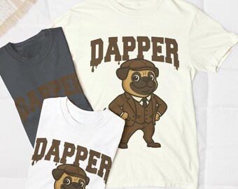 Pug Shirt, Dapper Dog T-Shirt, Funny Dog Owner Shirt, Vintage Gentleman Dog Tee, Pug Lover Gift